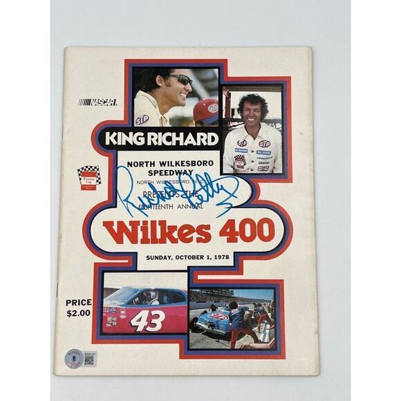 Richard Petty Signed Vintage Program 400 1978 Racing The King Beckett COA - Picture 2 of 6